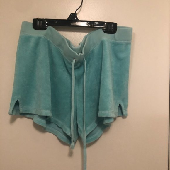 Vintage  Juicy Couture Mid Rise Terry Blue Shorts - Picture 1 of 3